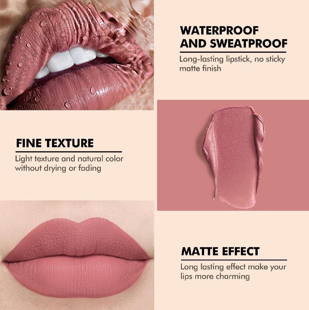 12 Pce Mocallure Highiy Pigmented Matte Lip Gloss Waterproof Long Lasting Quick Drying Non Stick Cup Nude Lip Stain Kit Up Lip Makeup Gift Kit For Women